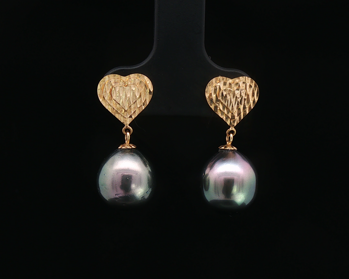 Tahitian Pearl Heart Earrings
