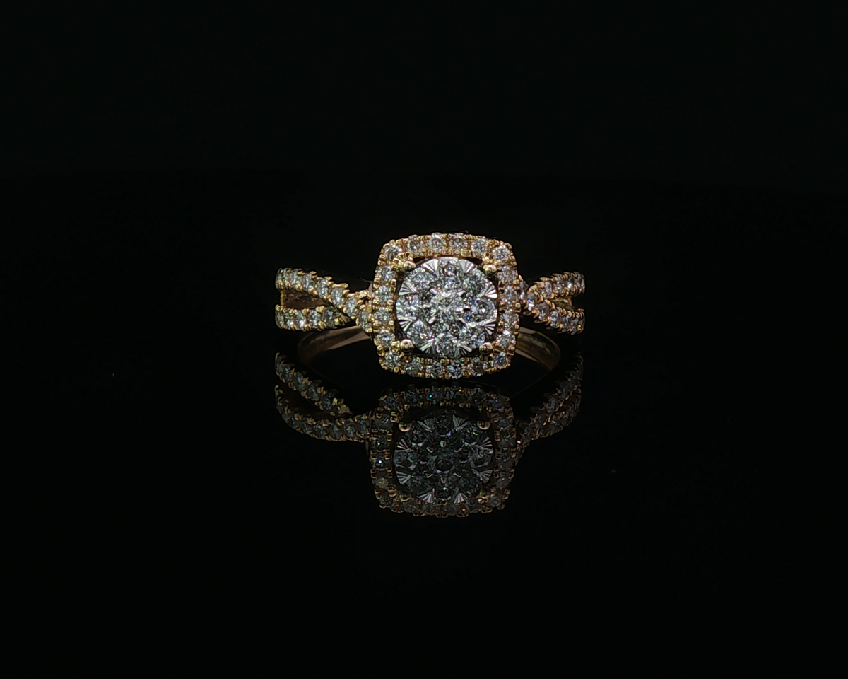 Twist halo ring