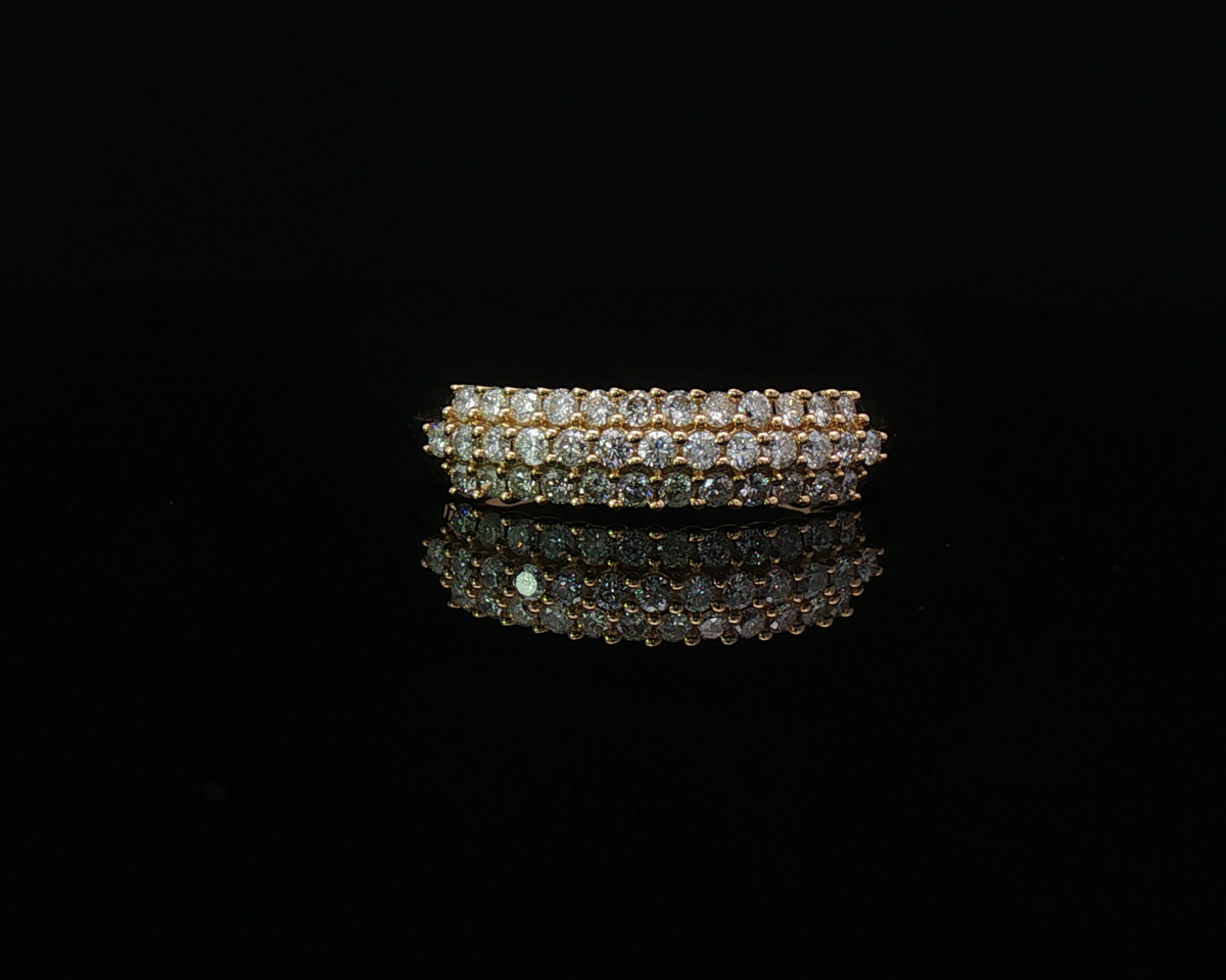 Tripple row diamond band