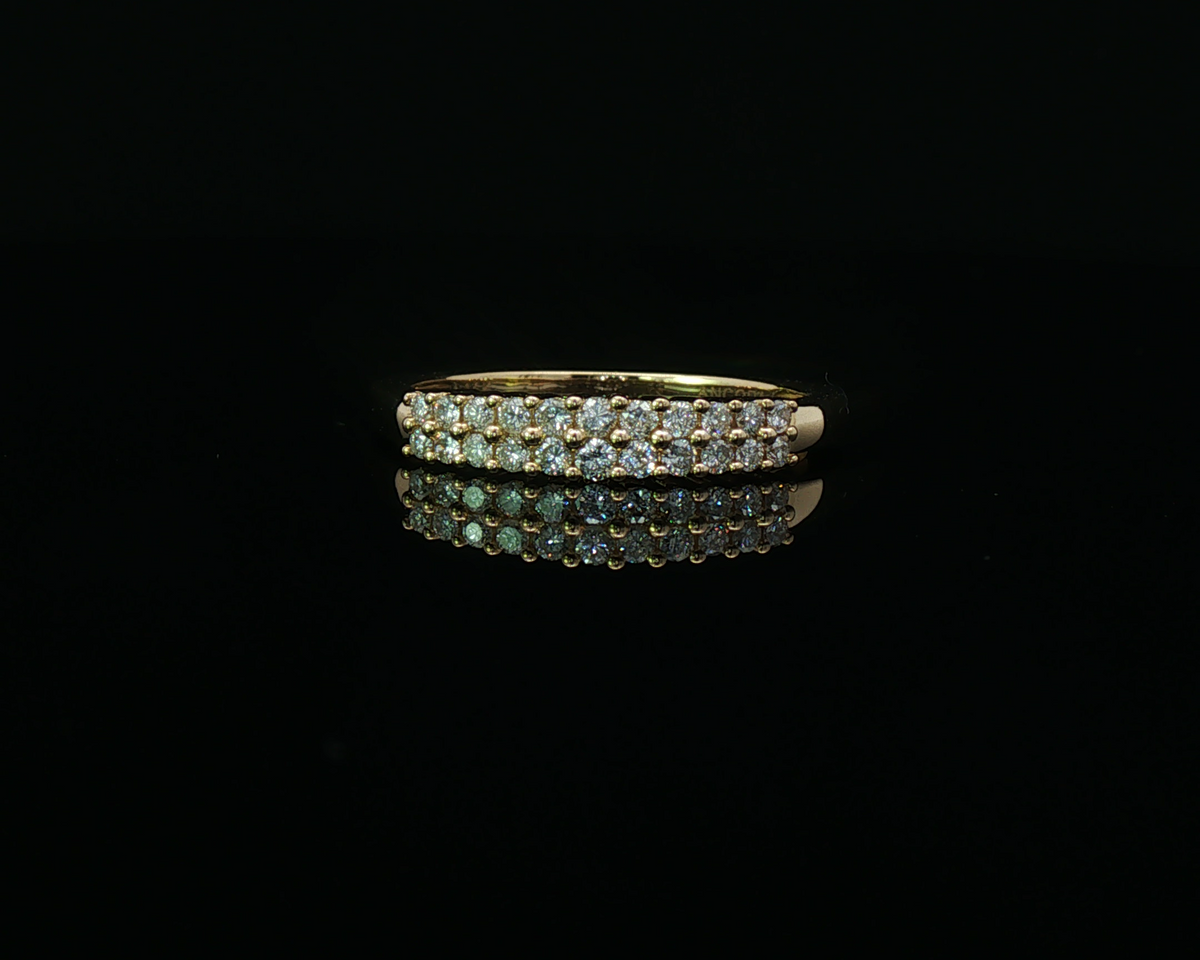 Dual row diamond band
