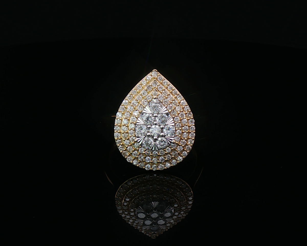 Mosaic pear ring