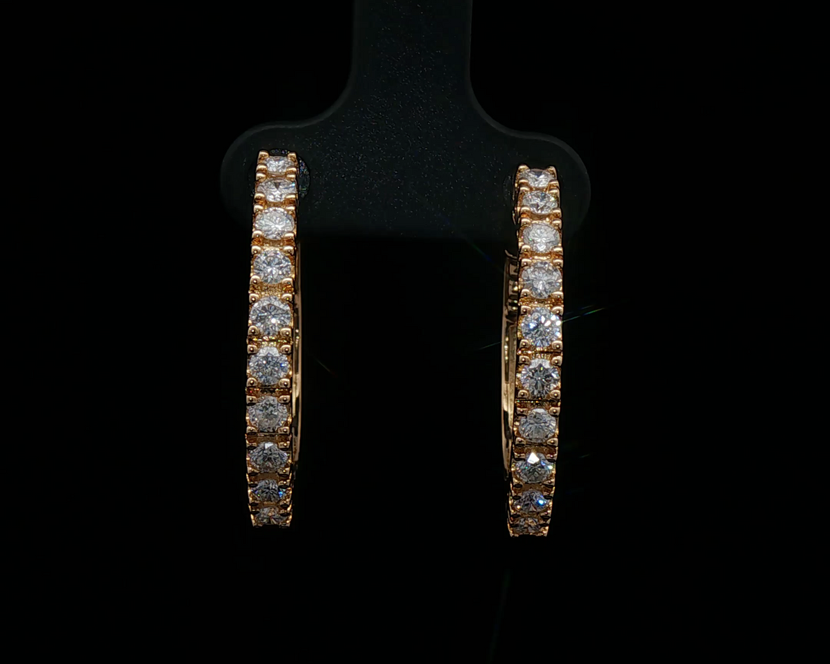 Prong set hoops large