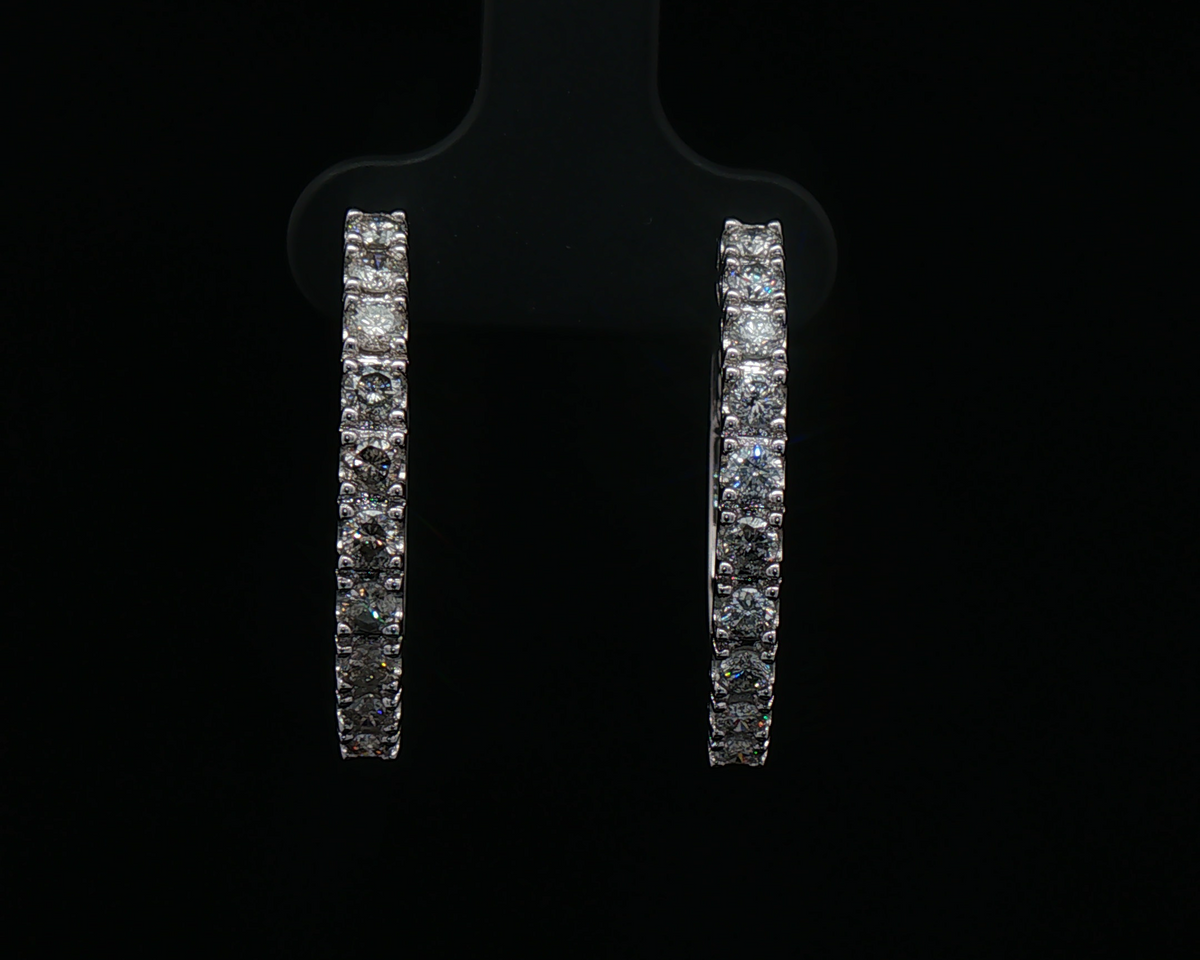 Prong set hoops large