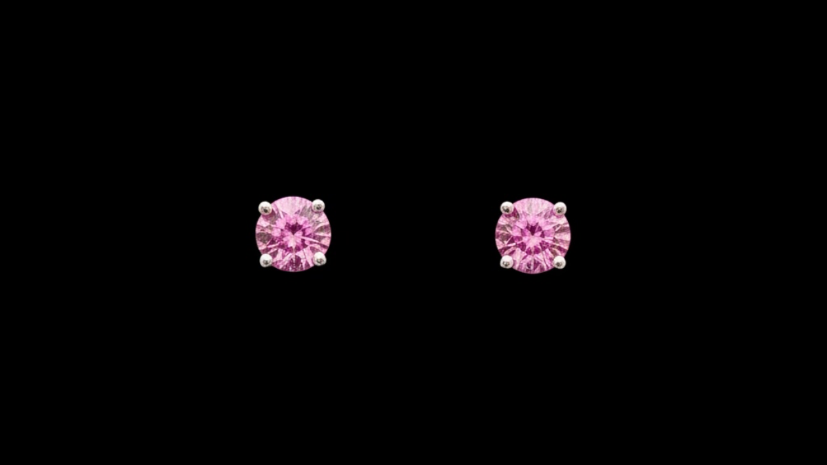 Pink Sapphire Studs