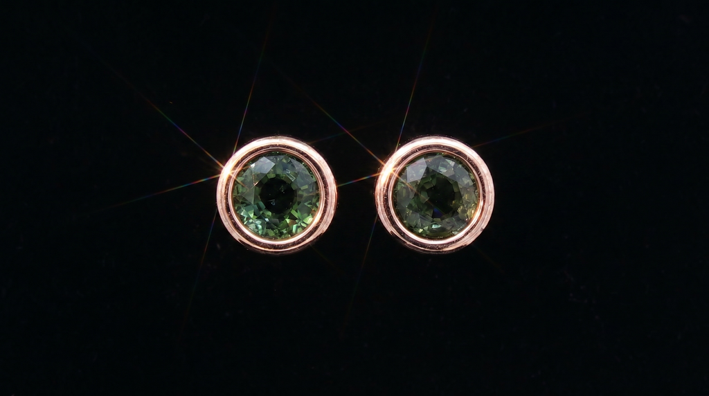 Tourmaline Bezel Studs