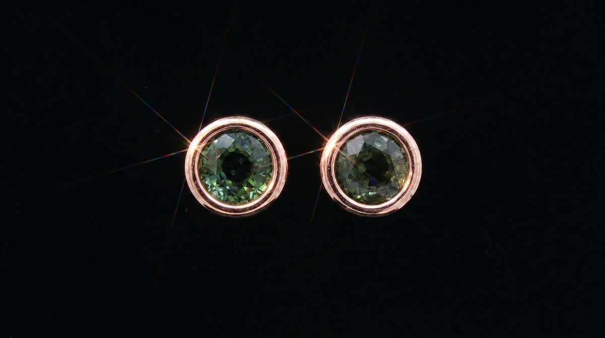 Tourmaline Bezel Studs