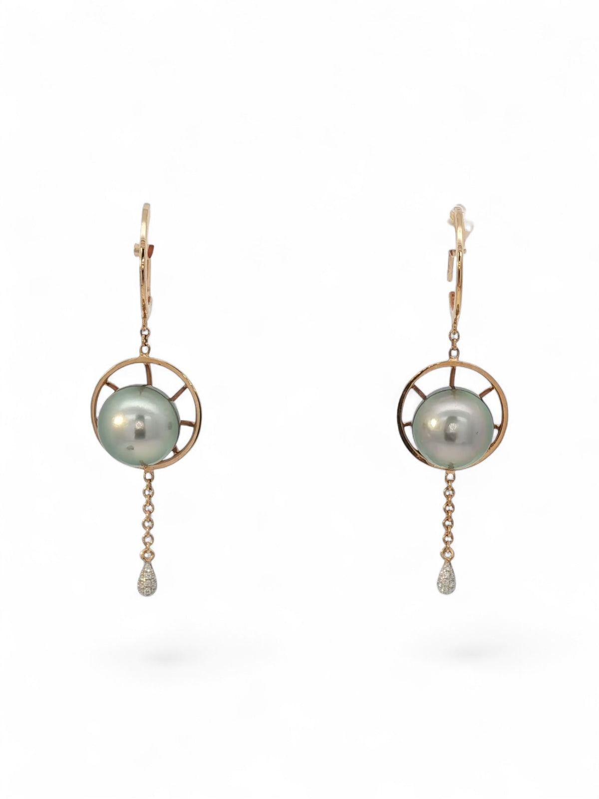 Tahitian Pearl Compass Earrings
