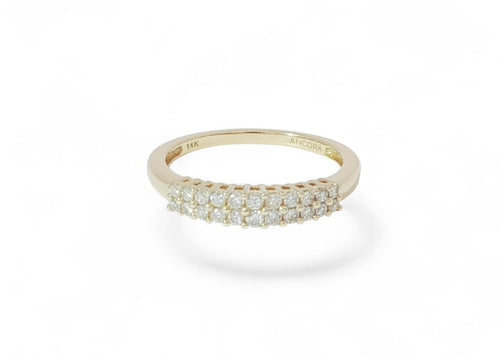 Dual row diamond band