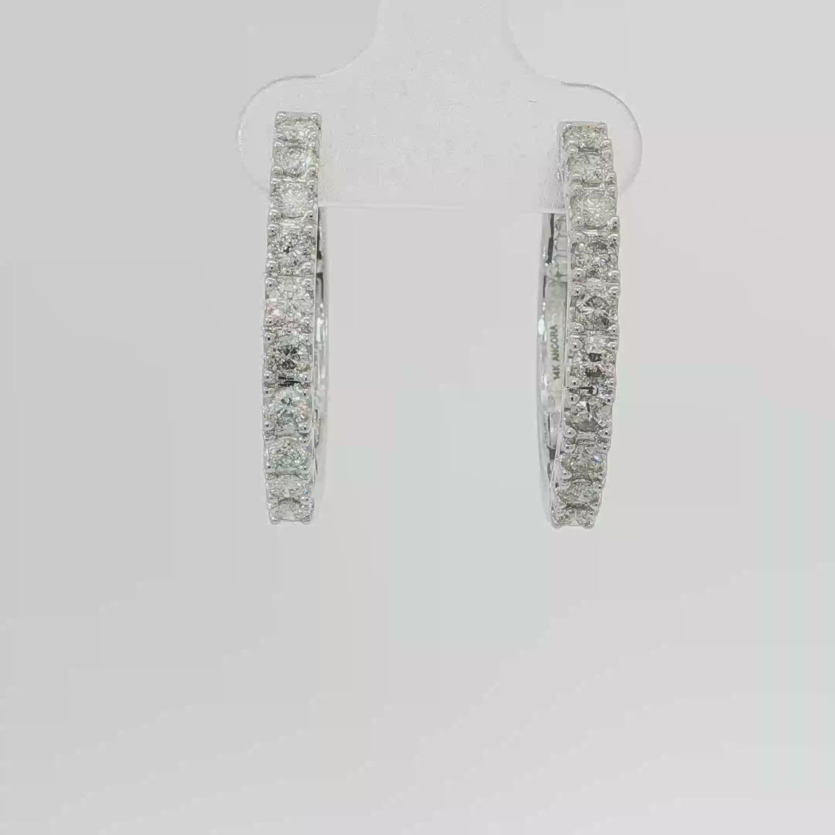 Prong set hoops large