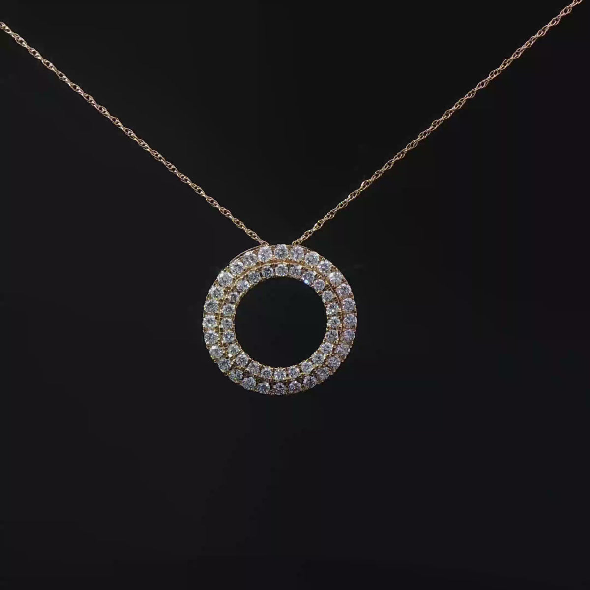 Double row circle pendant