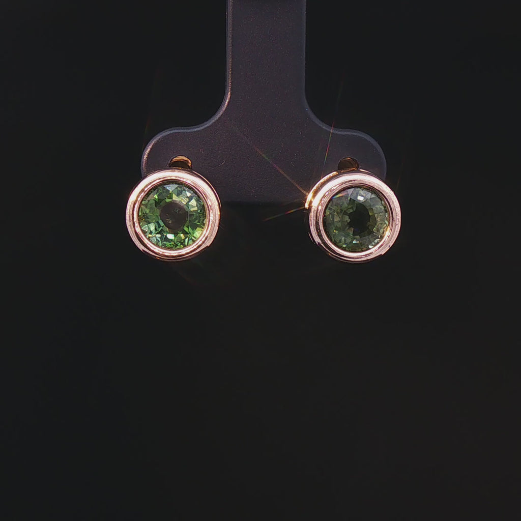 Tourmaline Bezel Studs