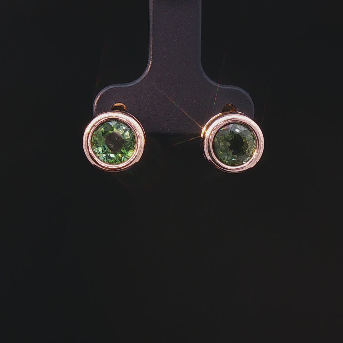 Tourmaline Bezel Studs