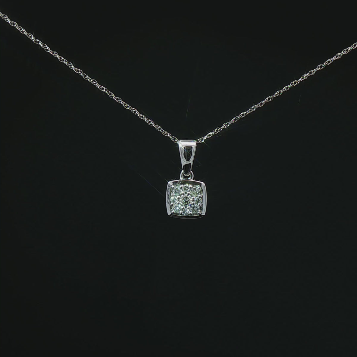 Petite square pendant