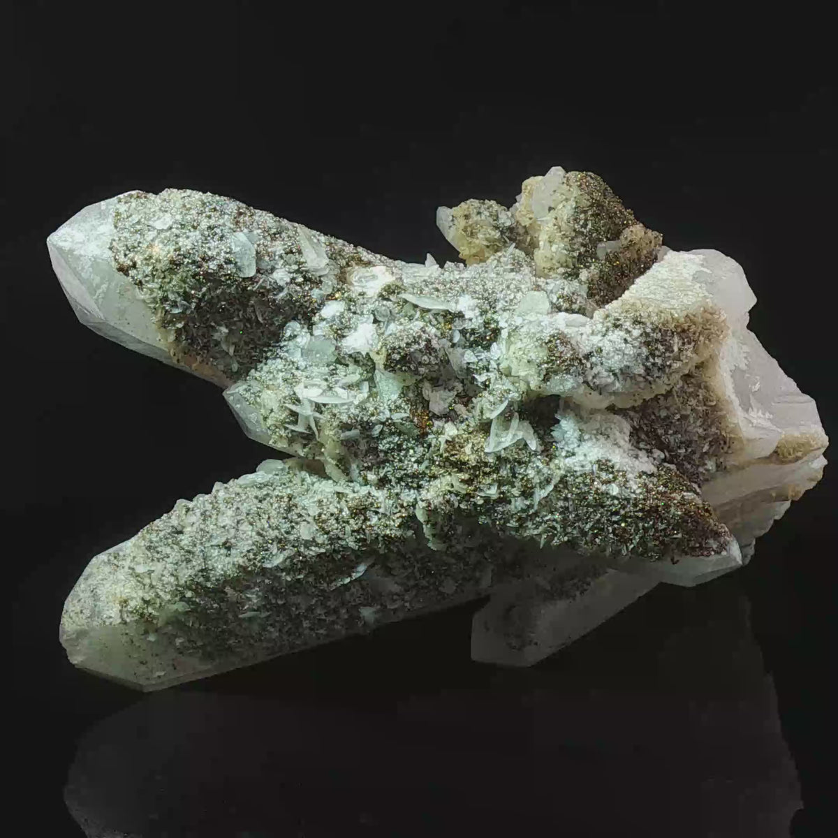 Pyrite & calcite on quartz
